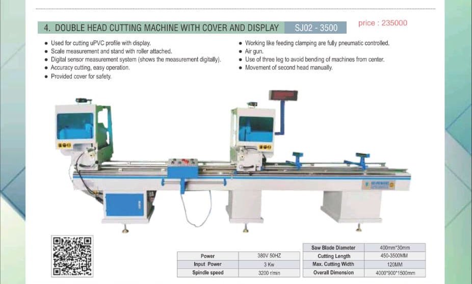 Double Head Cutting Machine with Cover and Display SJ02-3500
