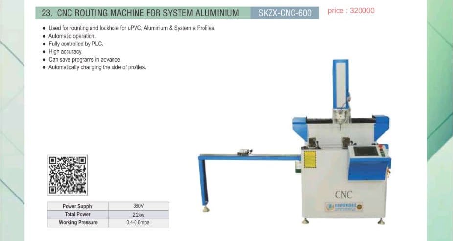 CNC Routing Machine for System Aluminium SKZX-CNC-600