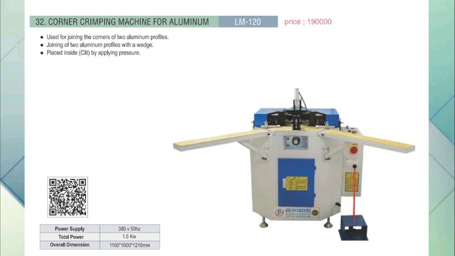 Corner Crimping Machine for Aluminum LM-120